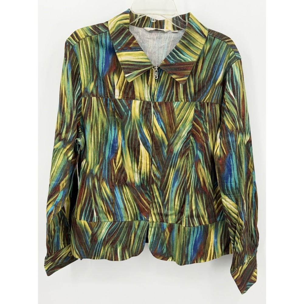 Erin London Jacket XL Multicolor Full Zip Colorful Artsy Bohemian